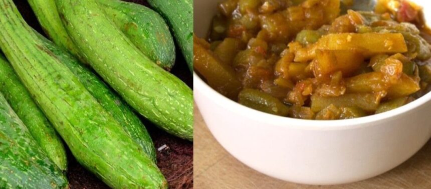 टिफिन बॉक्स में पैक की गई मसालेदार और ग्रेवी वाली तोरई की स्वादिष्ट सब्जी, चपाती के साथ