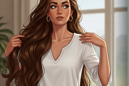 घर पर बने प्राकृतिक घरेलू नुस्खों से बालों की देखभाल करती हुई महिला — नारियल तेल, मेथी मास्क, एलोवेरा और प्याज़ रस जैसे प्राकृतिक उपाय।