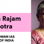 Portrait of Anna Rajam Malhotra, India’s first woman IAS officer and a pioneer in Indian civil services.