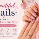 Beautiful manicured nails with elegant pink nail art, showcasing healthy nail care, beauty, confidence, and modern feminine style.