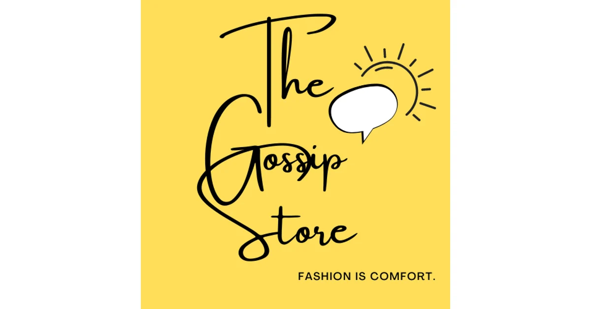 The Gossip Store logo with a yellow background and the tagline “Fashion is Comfort.”